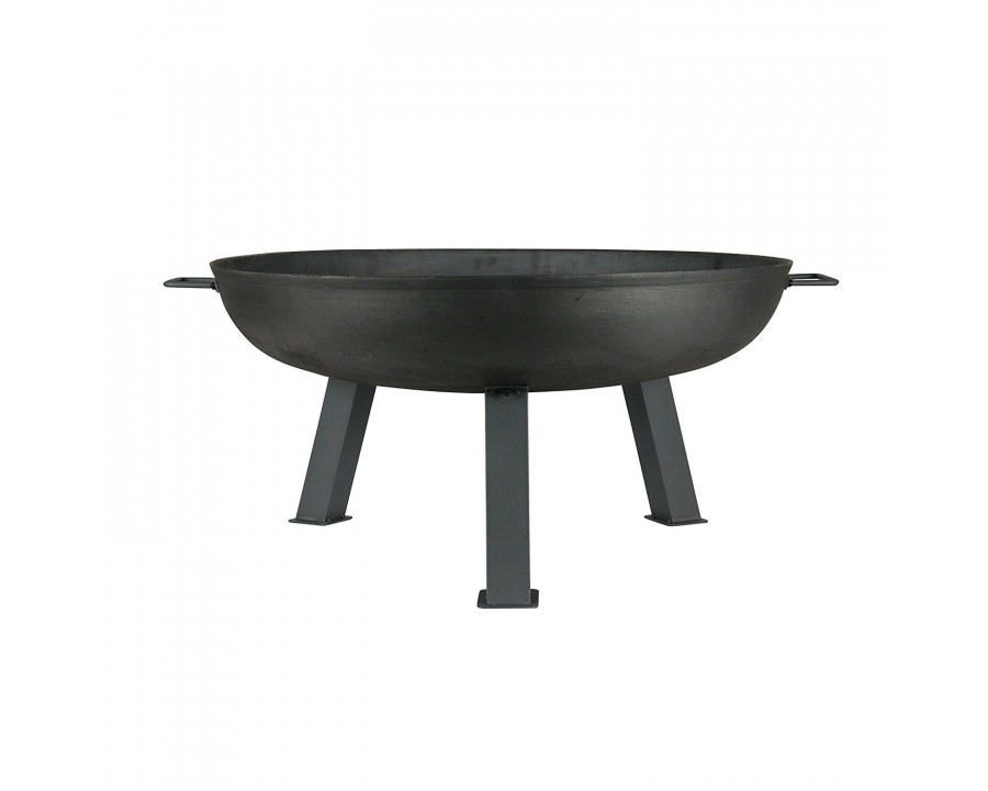 FaFurn Large Fire Pit with Sturdy Steel Legs - Iron