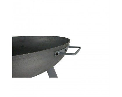 FaFurn Large Fire Pit with Sturdy Steel Legs - Iron