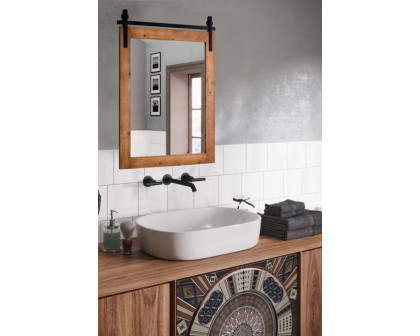 FaFurn - 30 X 22 Inch Rustic Farmhouse Wall Mounted Bathroom Mirror