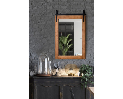 FaFurn - 30 X 22 Inch Rustic Farmhouse Wall Mounted Bathroom Mirror