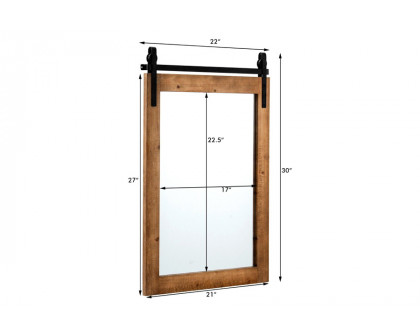 FaFurn - 30 X 22 Inch Rustic Farmhouse Wall Mounted Bathroom Mirror