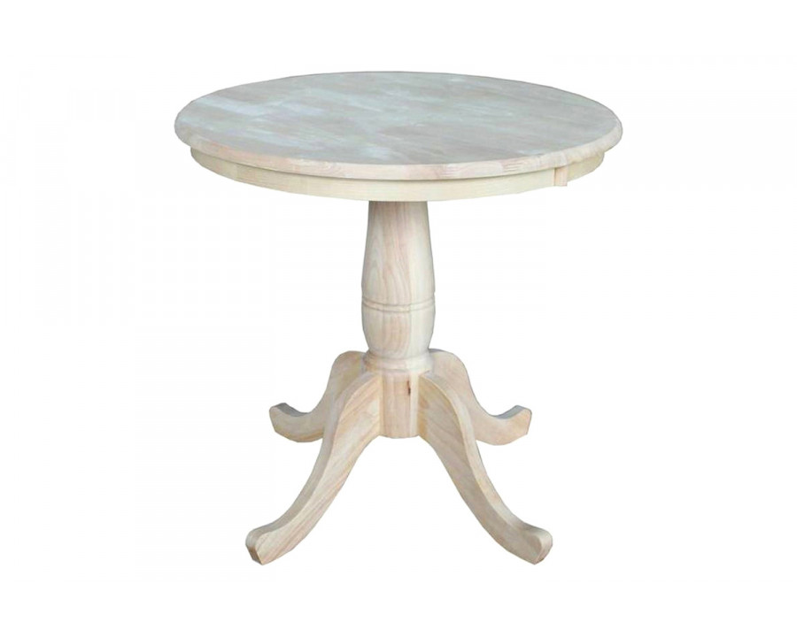 FaFurn - Round 30-Inch Unfinished Solid Wood Dining Table with Pedestal Base