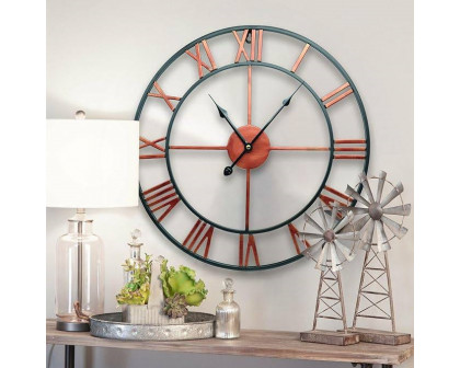 FaFurn - Decorative Non-Ticking Wall Clock with Roman Numerals