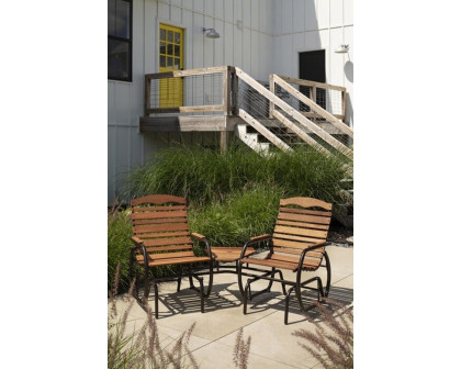 FaFurn - Modern Farmhome 3 Piece Glider Chairs Set with Side Table