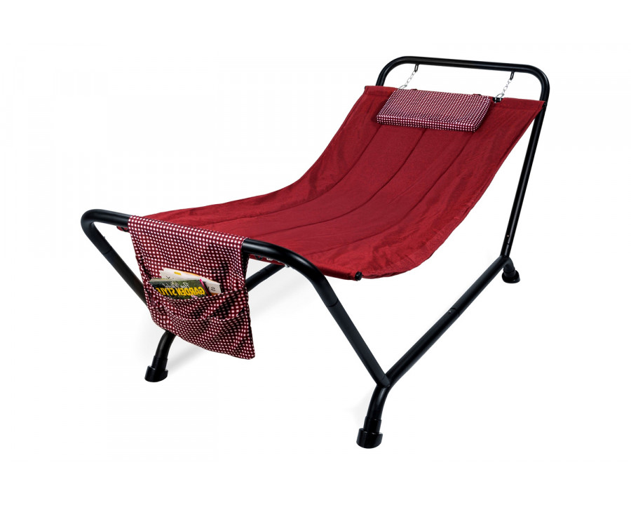 FaFurn - Waterproof Patio Hammock with Stand Pillow Storage Pockets