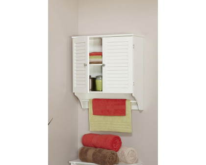 FaFurn - Wall Mounted Bathroom Cabinet with Shelves and Towel Bar