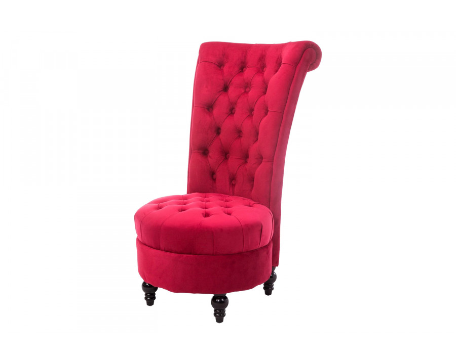 FaFurn - Tufted High Back Plush Velvet Upholstered Accent Low Profile Chair