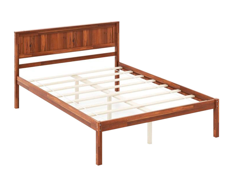 FaFurn - Retro Platform Bed with Headboard