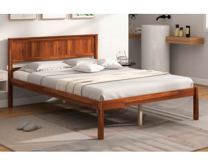 FaFurn - Retro Platform Bed with Headboard