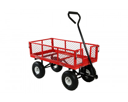 FaFurn - Heavy Duty Steel Garden Utility Cart Wagon with Removable Sides