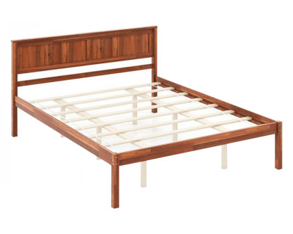 FaFurn - Retro Platform Bed with Headboard