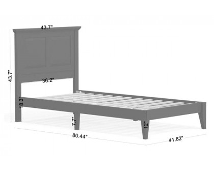 FaFurn Traditional Twin Size Platform Bed with Headboard - Black, Wood