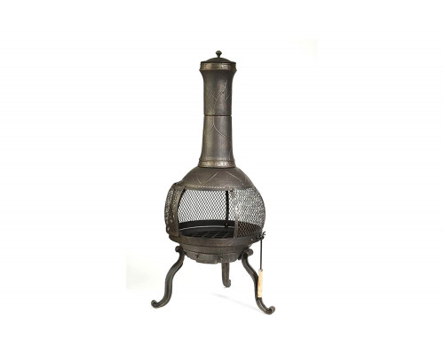 FaFurn - Rustic Outdoor Steel Cast Iron Chimenea Wood Fire Pit