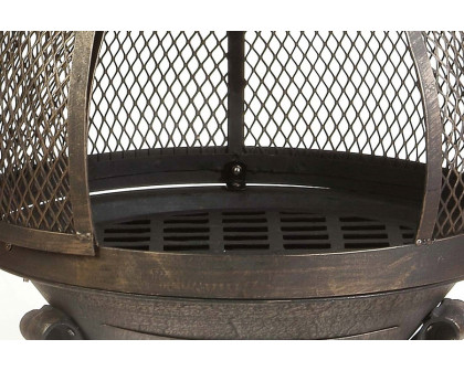 FaFurn Rustic Outdoor Steel Cast Iron Chimenea Wood Fire Pit