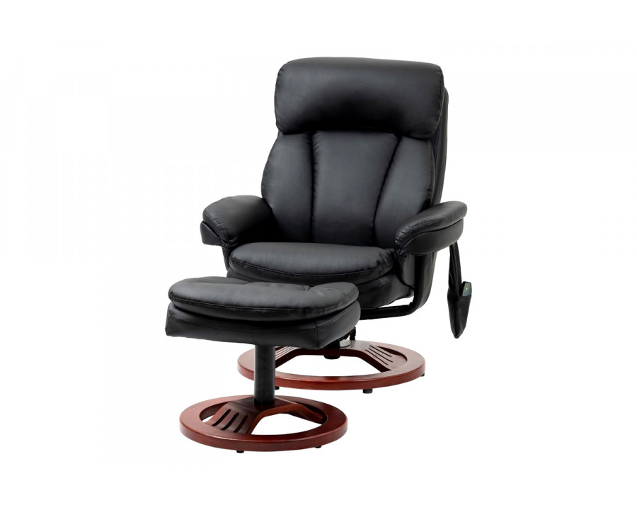 FaFurn - Adjustable Faux Leather Electric Remote Massage Recliner Chair 6788 W/ Ottoman