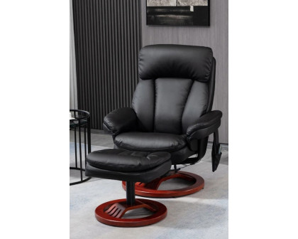 FaFurn™ Adjustable Faux Leather Electric Remote Massage Recliner Chair 6788 W/ Ottoman - Black