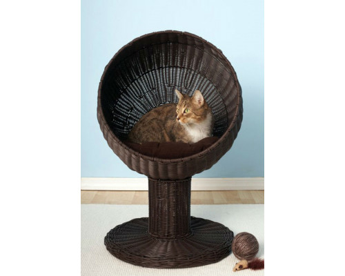 FaFurn - Fancy Cat Espresso Wicker Modern Cat Bed Lounge