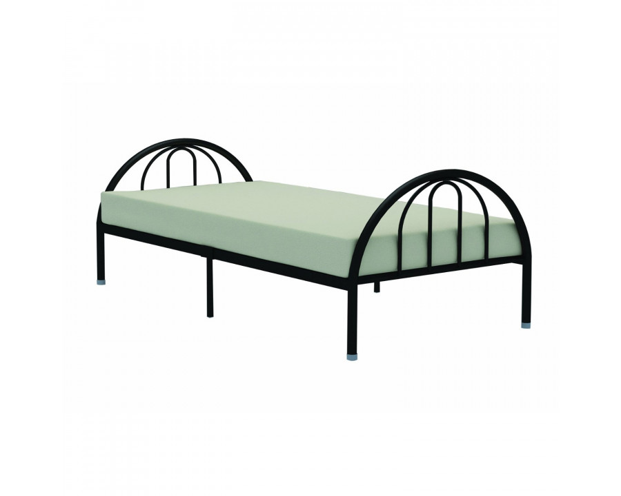 FaFurn - Twin Size Platform Bed Frame with Arch Headboard/Footboard in Black, Metal