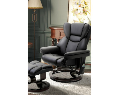 FaFurn™ Adjustable Faux Leather Electric Remote Massage Recliner Chair 3277 W/ Ottoman - Black