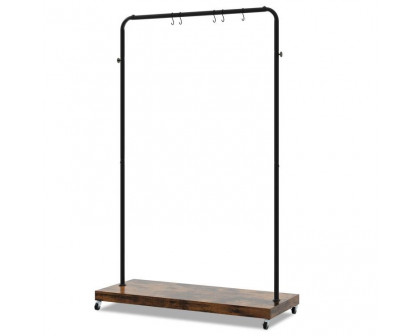 FaFurn - Garment Rack Clothes with Bottom Shelf in Black, Iron