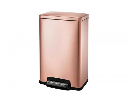 FaFurn Stainless Steel 13-Gallon Kitchen Trash Can with Step Lid - Copper Rose Gold