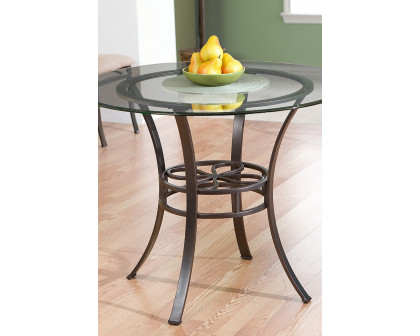 FaFurn - Round Glass Top Dining Table with Durable Metal Base