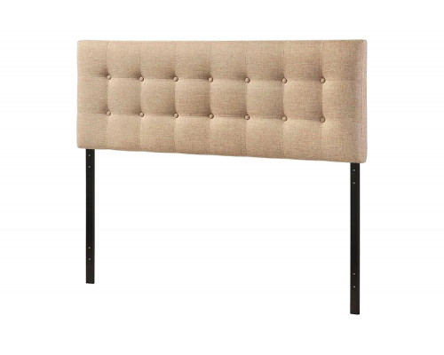 FaFurn Modern Fabric Upholstered Button Tufted Headboard - Beige, Full Size