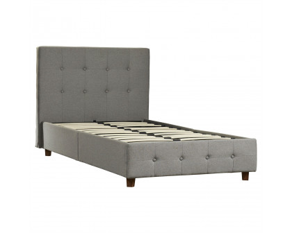 FaFurn - Twin Size Platform Bed Frame with Button-Tufted Headboard