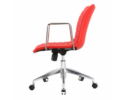 FaFurn Office Chair - Red, Faux Leather