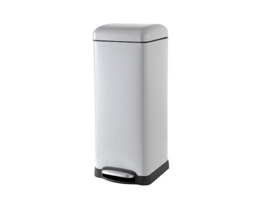 FaFurn Retro 8-Gallon Step-On Trash Can - Gray, Stainless Steel