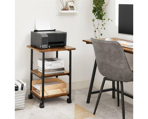 FaFurn Modern Printer Stand - Rustic Wood, Metal/Wood