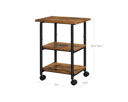 FaFurn Modern Printer Stand - Rustic Wood, Metal/Wood