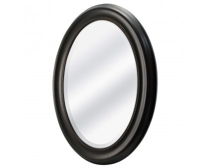 FaFurn Round Mirror with Beveled Edge and Frame - Bronze