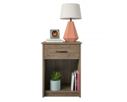 FaFurn 1-Drawer Nightstand - Light Oak, Wood