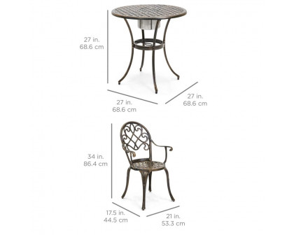 FaFurn - Bistro Set in Antique Copper