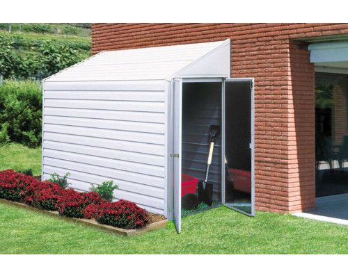 FaFurn - Outdoor Steel 7 X 4-Ft Storage Shed with Sloped Roof