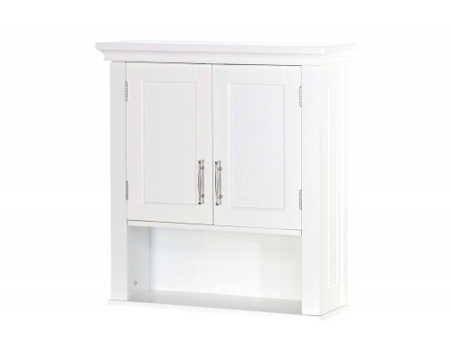 FaFurn - White Bathroom Wall Cabinet Cupboard with Open Shelf