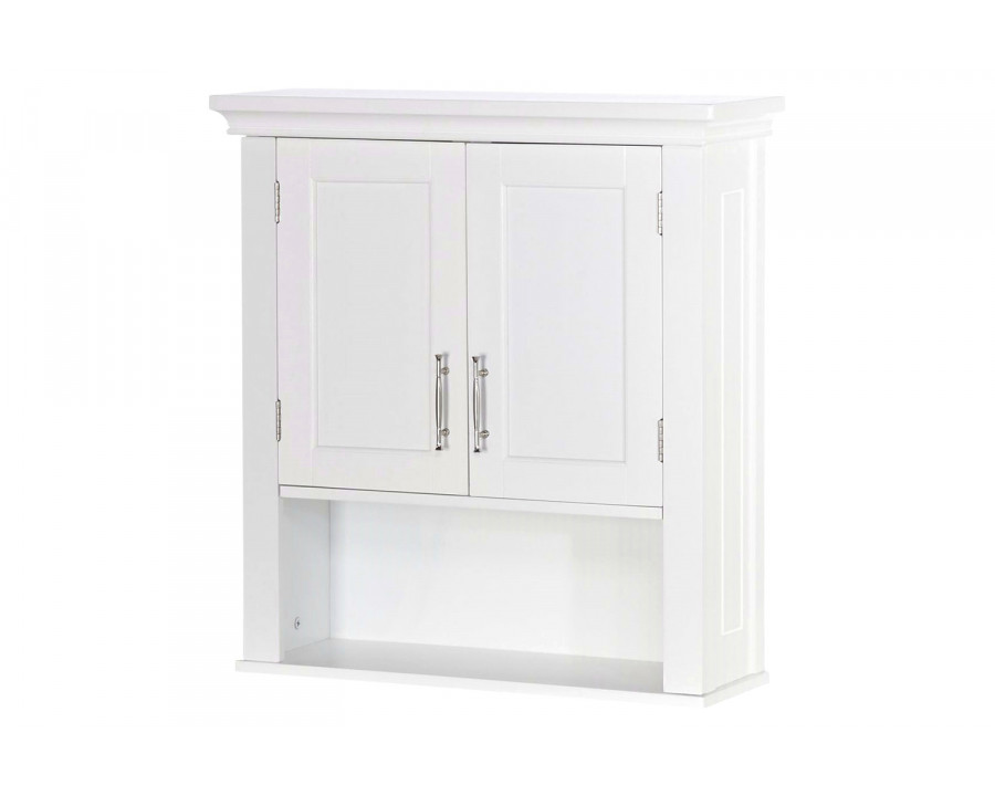 FaFurn - White Bathroom Wall Cabinet Cupboard with Open Shelf