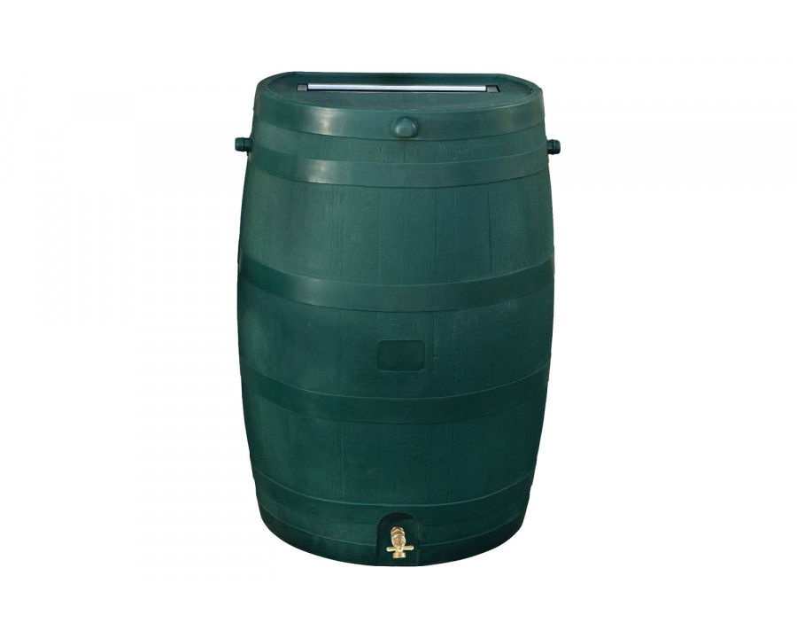 FaFurn - Green 50-Gallon Rain Barrel in Uv Resistant Plastic with Brass Spigot