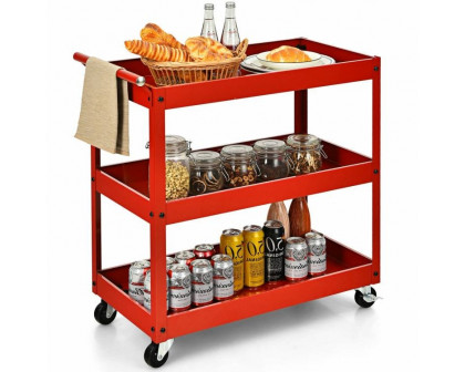 FaFurn - Serving Utility Cart with 2 Bottom Shelves