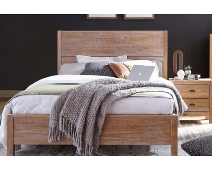 FaFurn Farmhome Solid Pine Platform Bed - Rustic, Queen Size