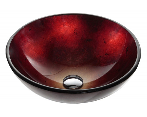 FaFurn - Round Red Tempered Glass Bowl Shape Vessel Bathroom Sink