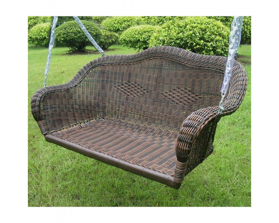 FaFurn - Porch Swing with Hanging Chain in Brown