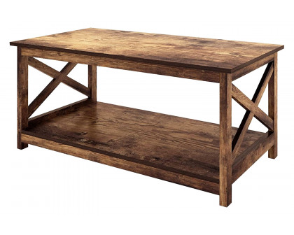 FaFurn - Contemporary 2-Tier Farmhouse Coffee Table