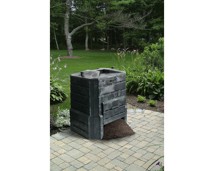 FaFurn Black Plastic Compost Bin Composter For Home Garden Composting 94 Gallon