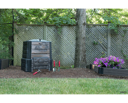 FaFurn Black Plastic Compost Bin Composter For Home Garden Composting 94 Gallon