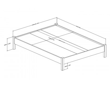 FaFurn - Full Size Simple Platform Bed in White Finish Modern Design