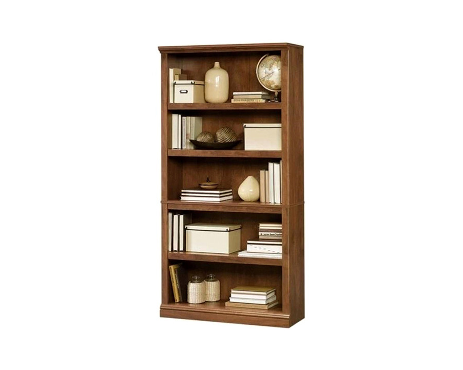 FaFurn - 5-Shelf Bookcase in Medium Brown Oak Finish