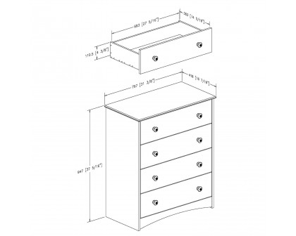 FaFurn - 4-Drawer Chest in Espresso