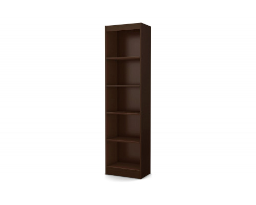 FaFurn 5-Shelf Narrow Bookcase - Chocolate